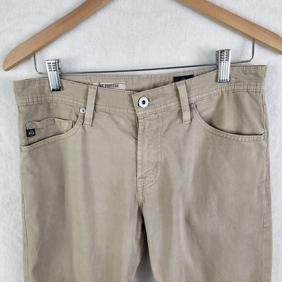 Ag Adriano Goldschmied Straight Pants Men 30X29 Protege Tan Chino Tailored - Picture 3 of 8